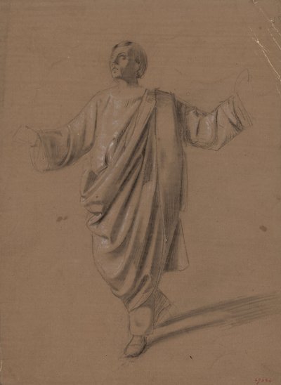 Academic study of a male figure by Marià Fortuny